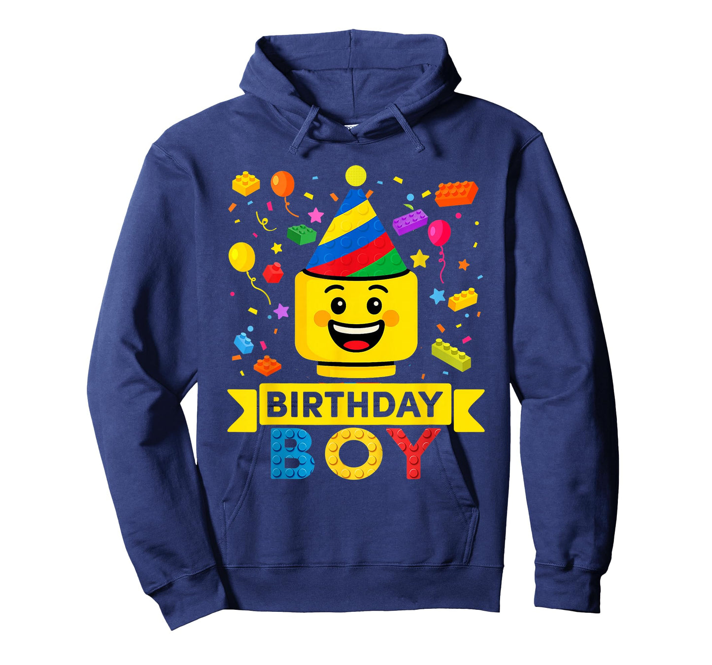 Building Bricks Boy Birthday Party Hat Master Builder Blocks T-Shirt
