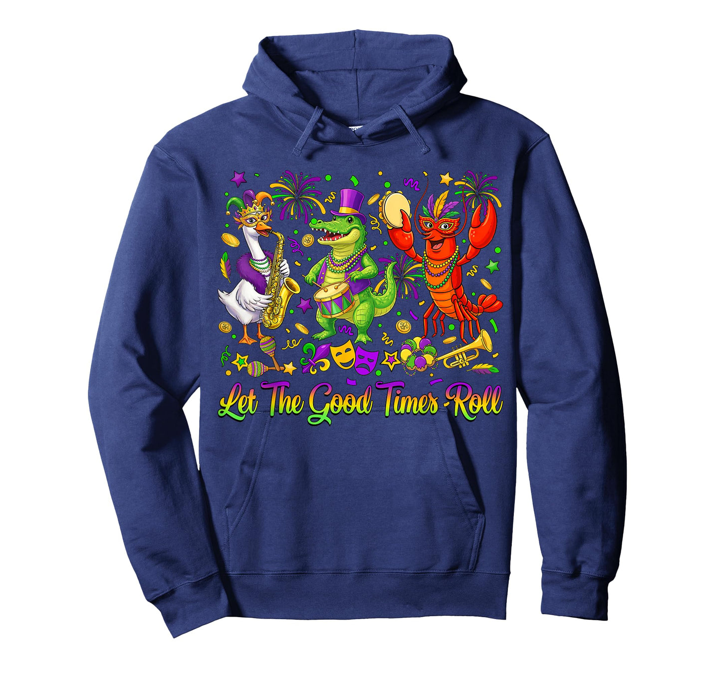 Let The Good Times Roll Mardi Gras Alligator Crawfish Goose T-Shirt
