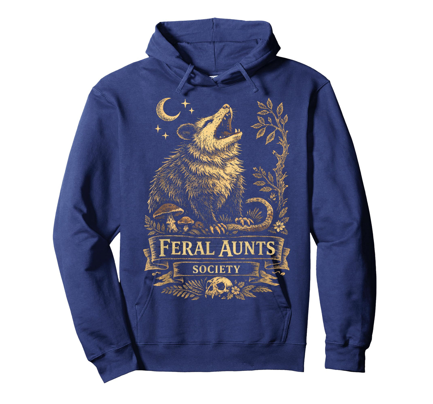 Feral Aunts Society Funny Opossum Folklore Vintage Graphic T-Shirt