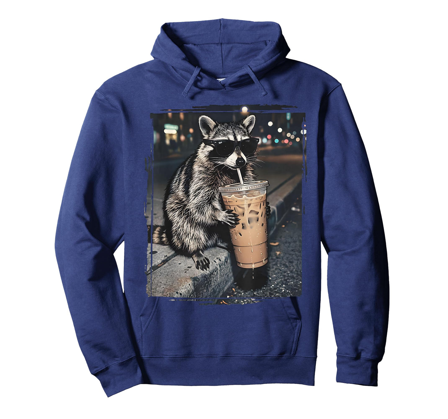 Cool Raccoon Drinking Iced Coffee Funny Animal Meme Women T-Shirt