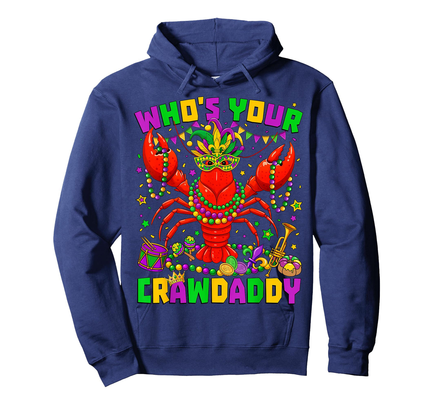 Whos Your Crawdaddy Crawfish Jester Beads Funny Mardi Gras T-Shirt