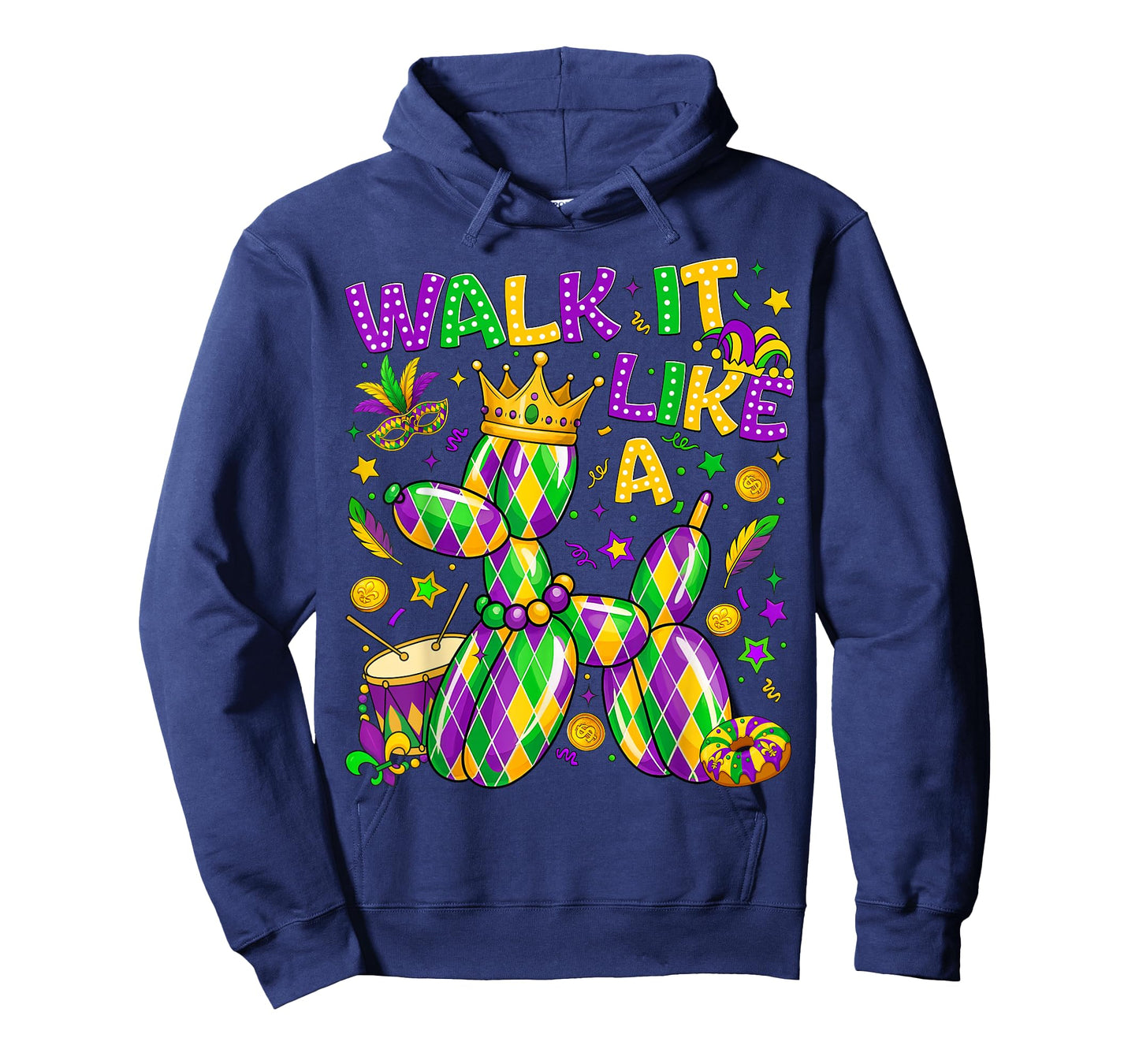 Walk It Like A Dog Mardi Gras Louisiana Carnival Fat Tuesday T-Shirt