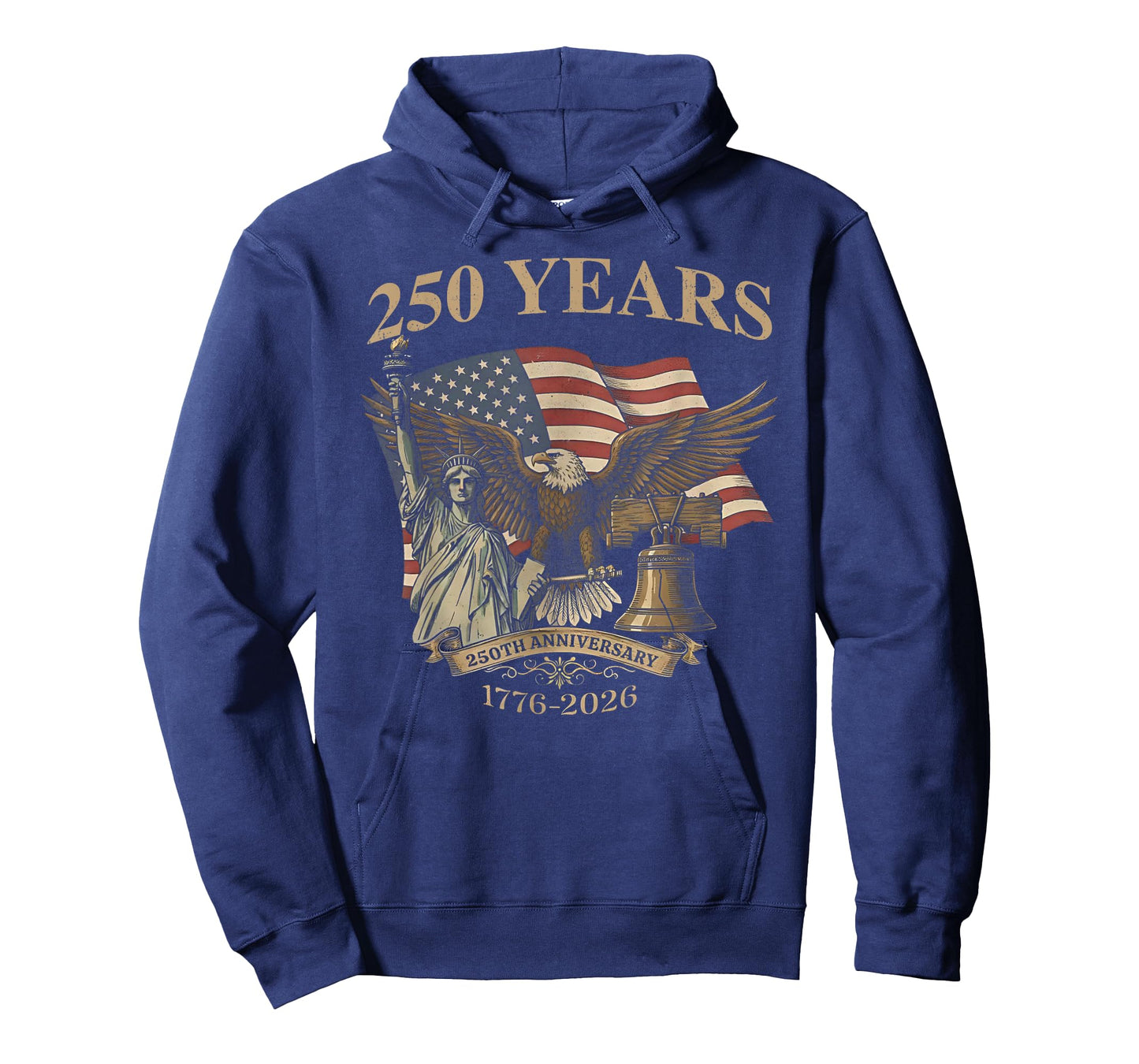 250 Years America 1776-2026 Liberty Bell Eagle USA Flag T-Shirt