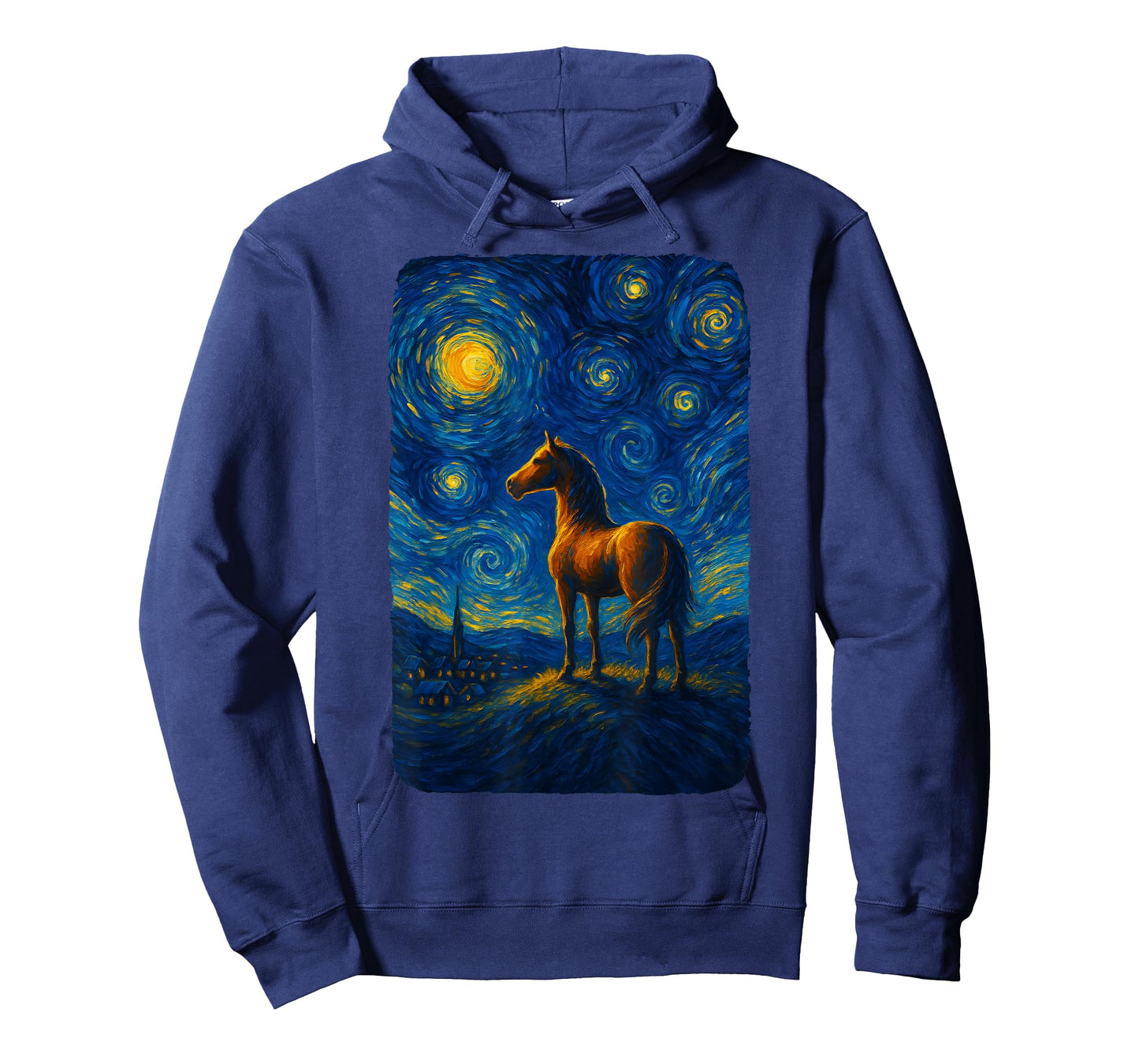 Horse Starry Funny Night Horses Lover Van Gogh Cowgirl Women T-Shirt