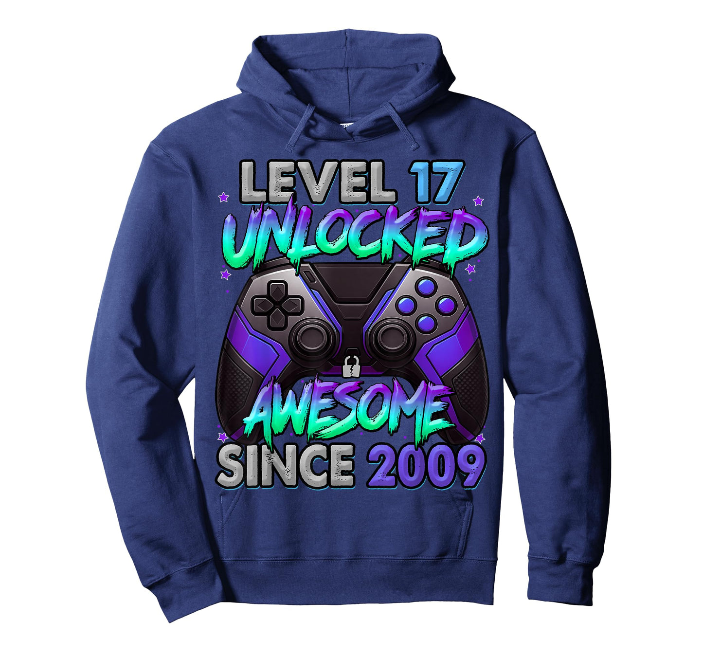 Level 17 Unlocked Awesome Since 2009 17th Birthday Gaming T-Shirt