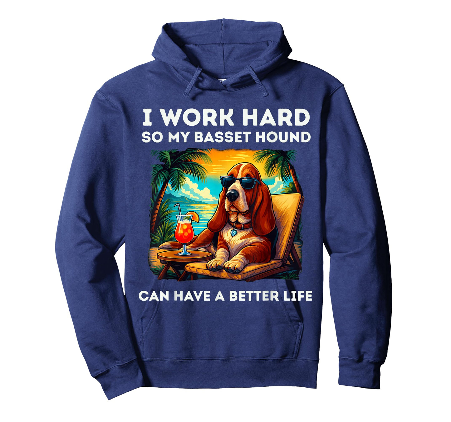Funny Basset Hound Design I Work Hard Basset Hound Lover T-Shirt