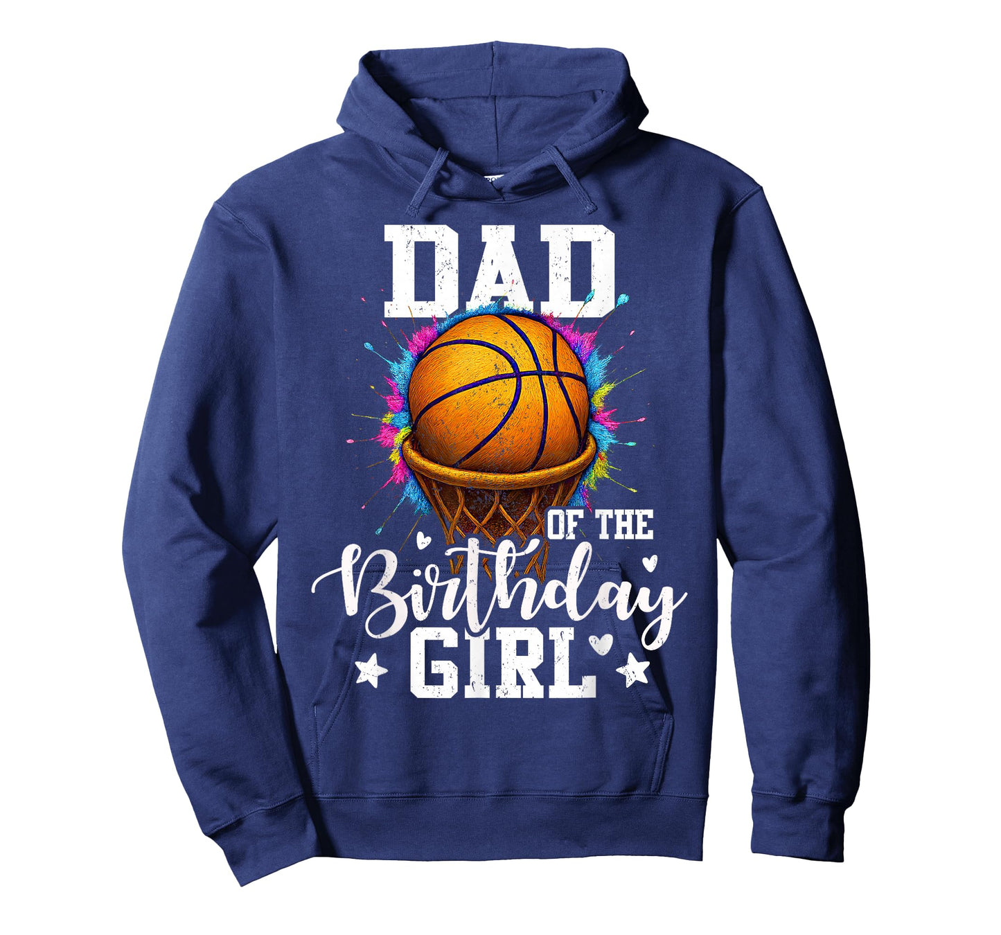Dad of The Birthday Girl Basketball Player Colorful T-Shirt
