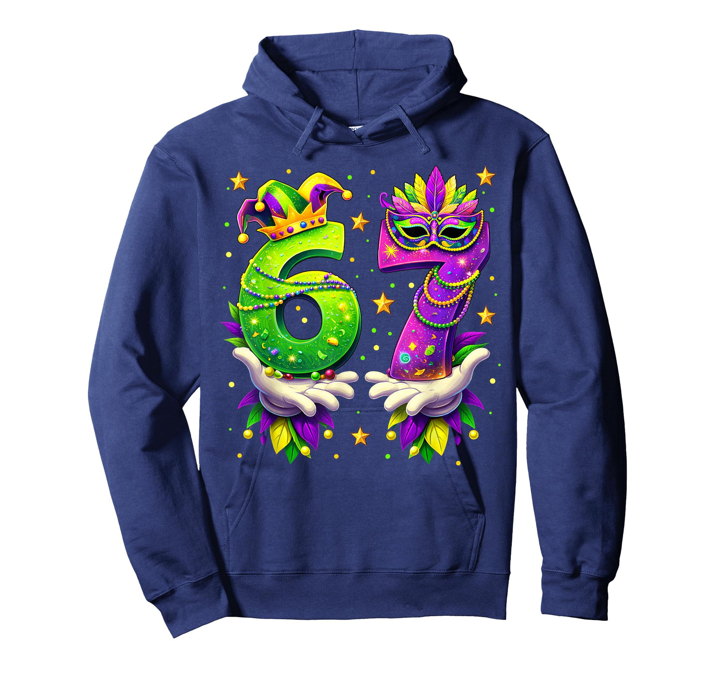 Mardi Gras Carnival Six Seven Beads 6 7 Meme Girls Boys Kids T-Shirt