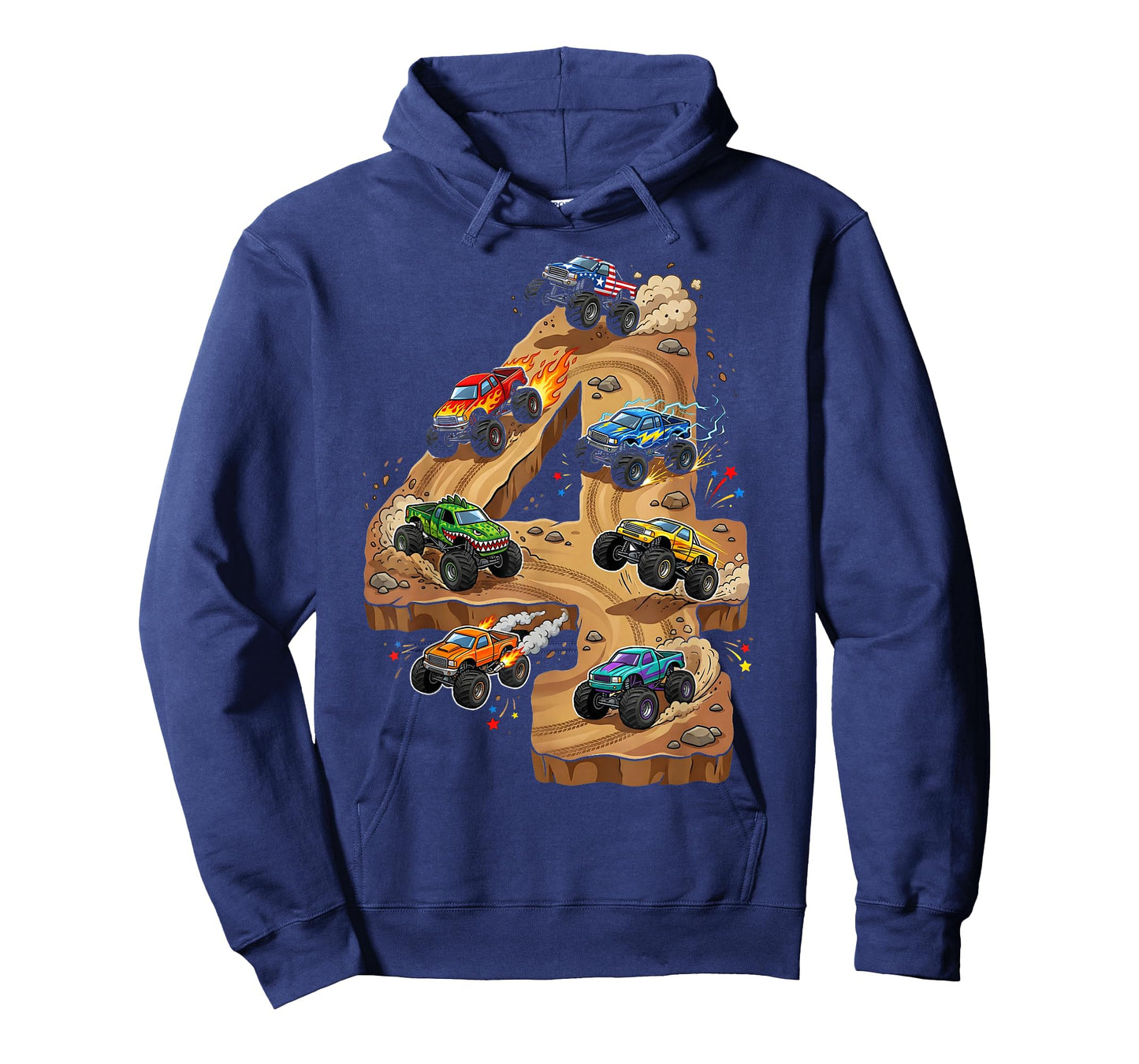 4 Year Old Monster Truck Boy Toddler 4th Birthday Party T-Shirt