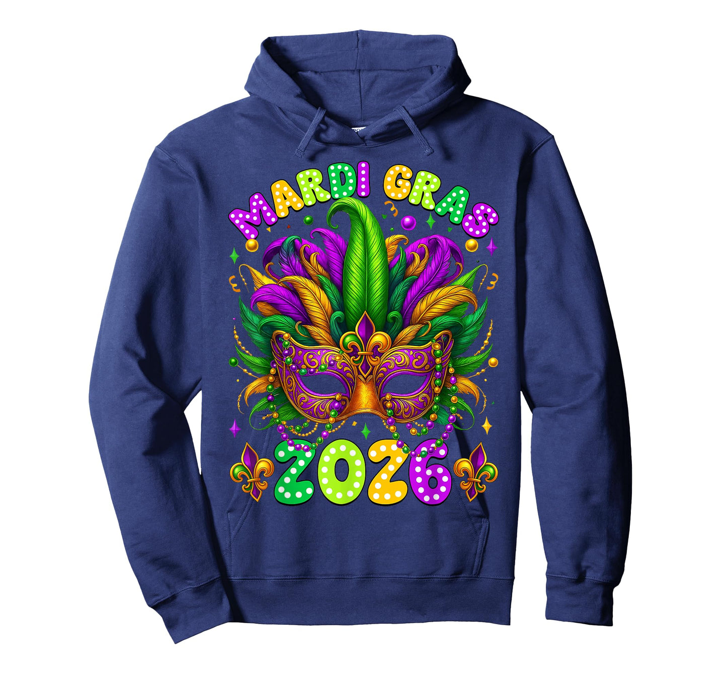 Mardi Gras Carnival New Orleans 2026 Jester Mask Beads Women T-Shirt