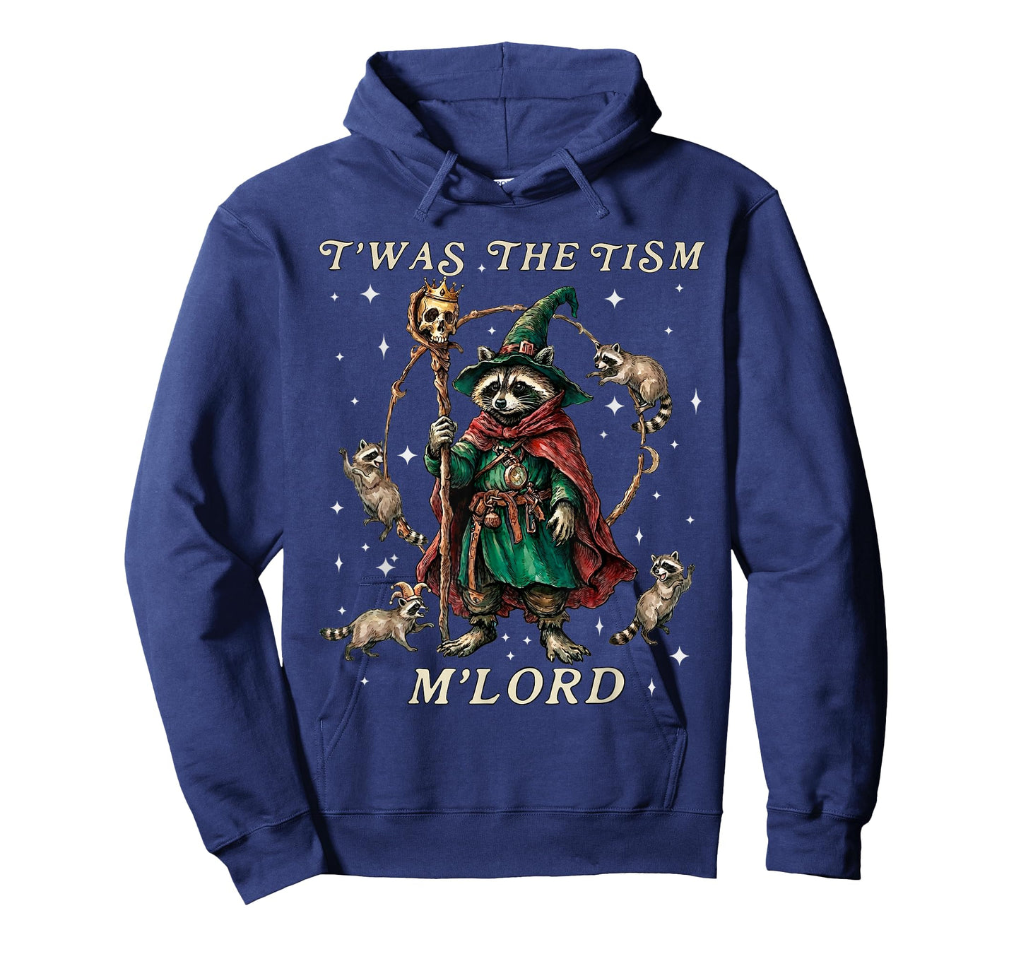 T'was The Tism M'Lord Funny Wizard Racoon Witch Autism T-Shirt