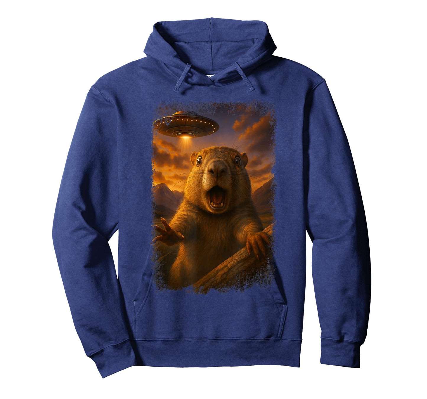Distressed Prairie Dog UFO Selfie Funny Alien Invasion Humor T-Shirt