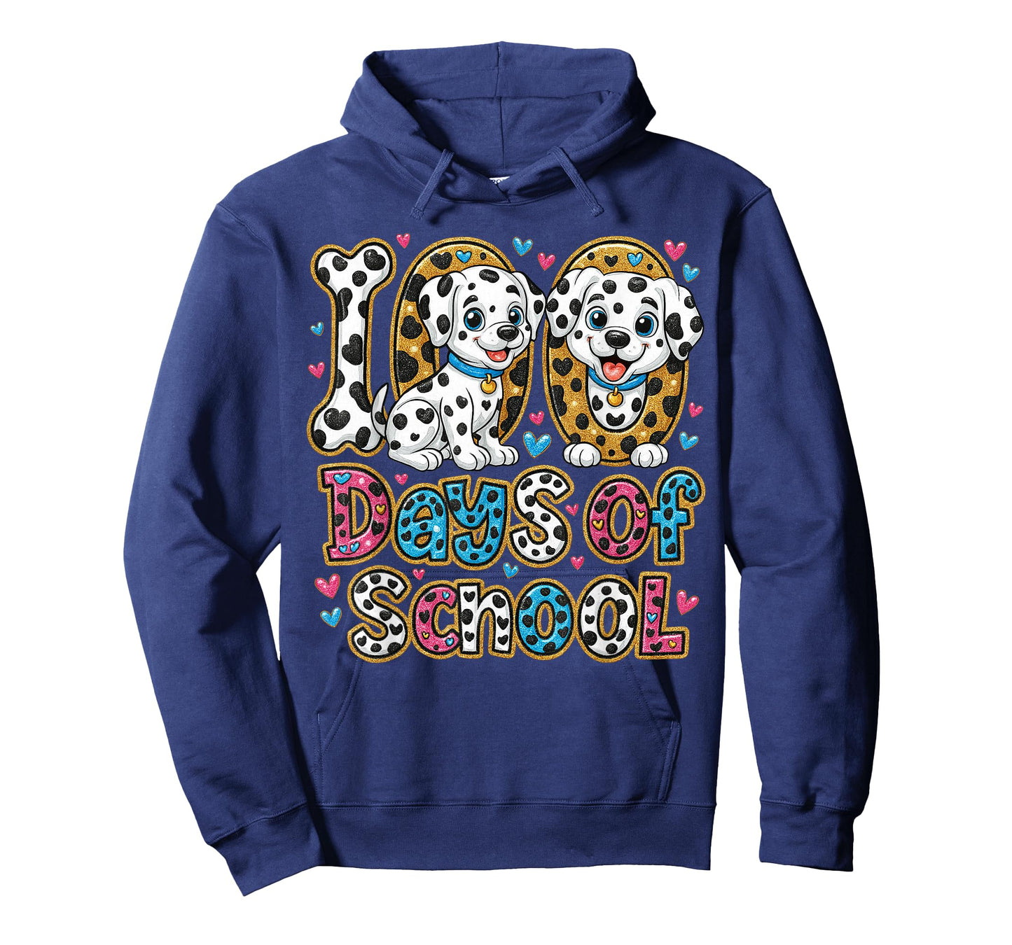 Preppy 100 Days of School Dalmatian Dog Teachers Kids T-Shirt