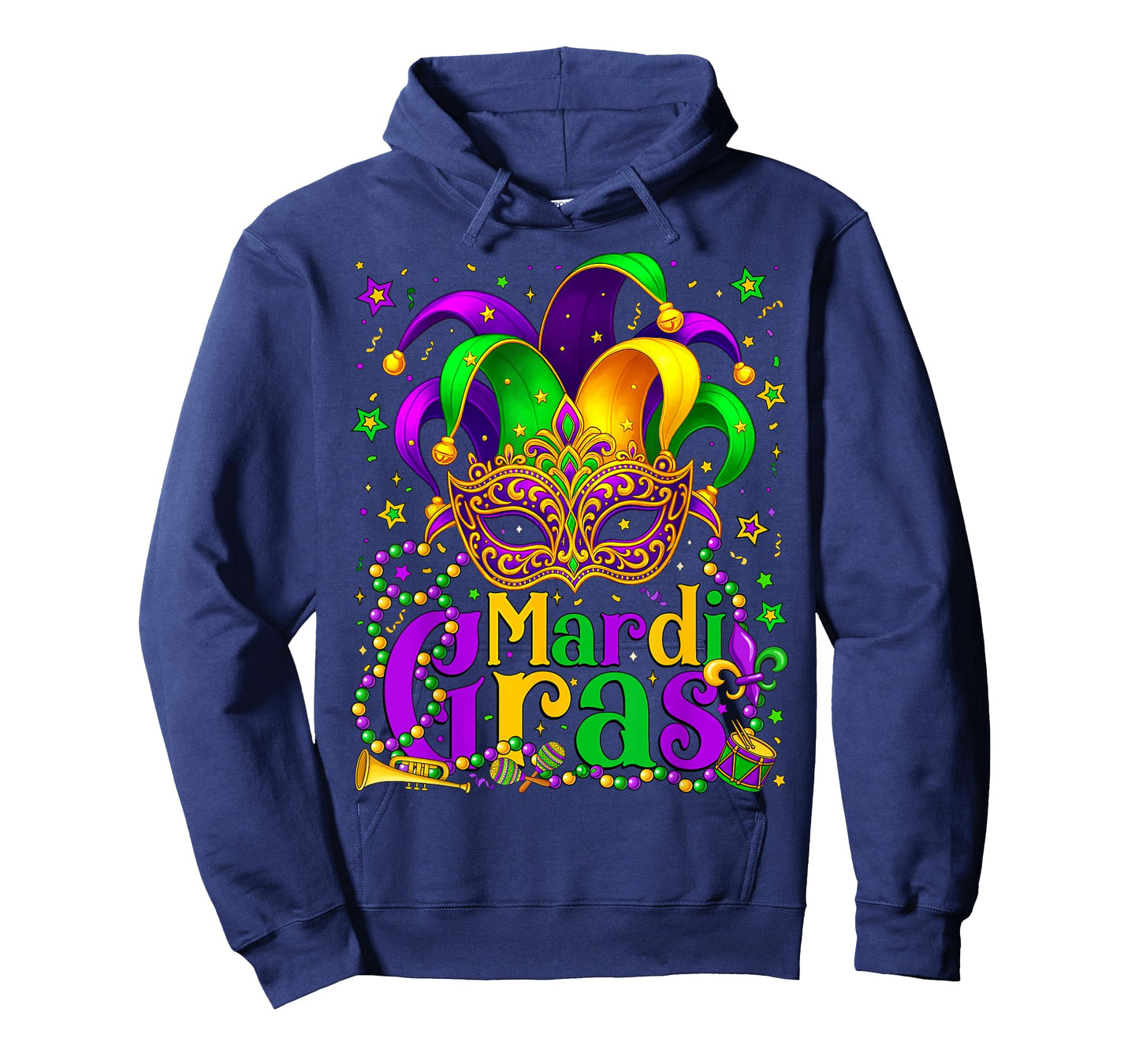 Mardi Gras Carnival Beads Mask Feathers Hat Men Women Kids T-Shirt