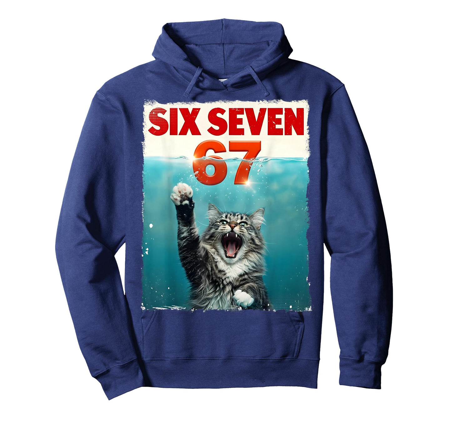 Funny Cat Six Seven 67 Meme Paws Humor Cat 67 Kitten Gift T-Shirt