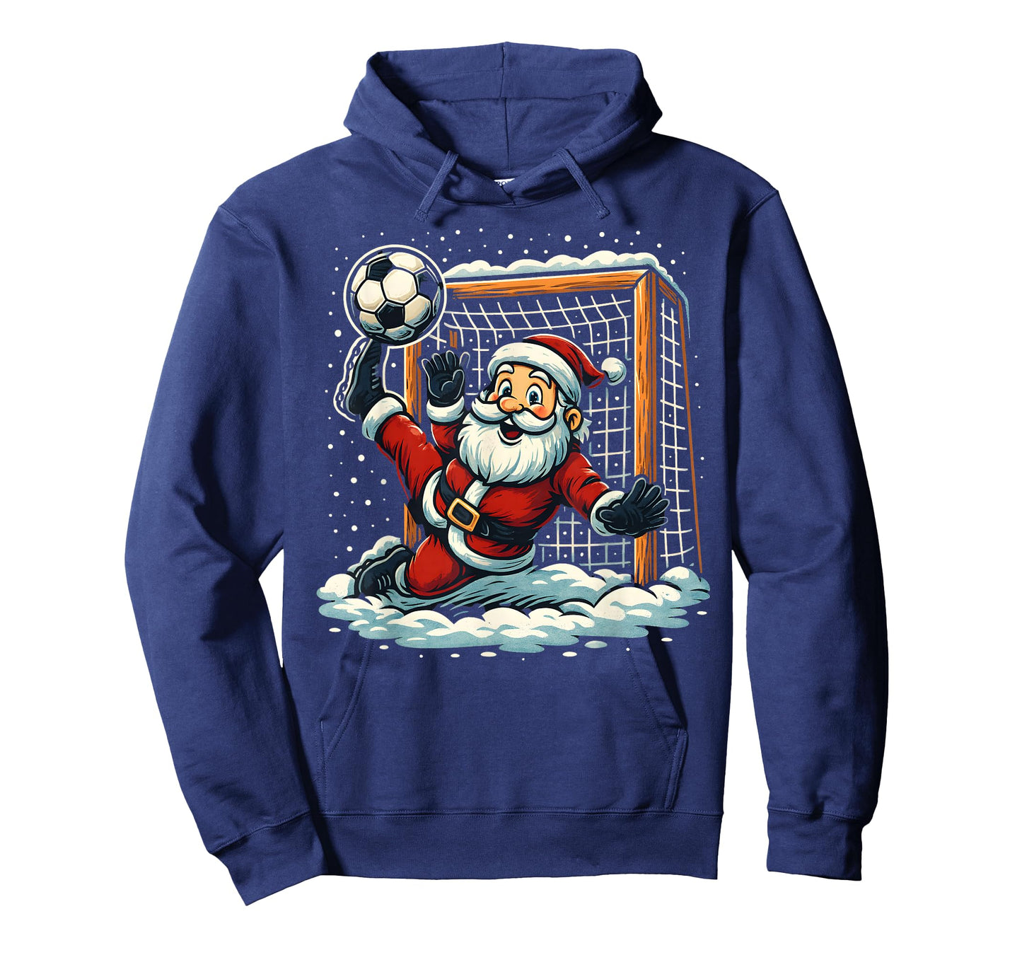 Santa Claus Soccer Goalie Sports Playing Christmas Snow Xmas T-Shirt