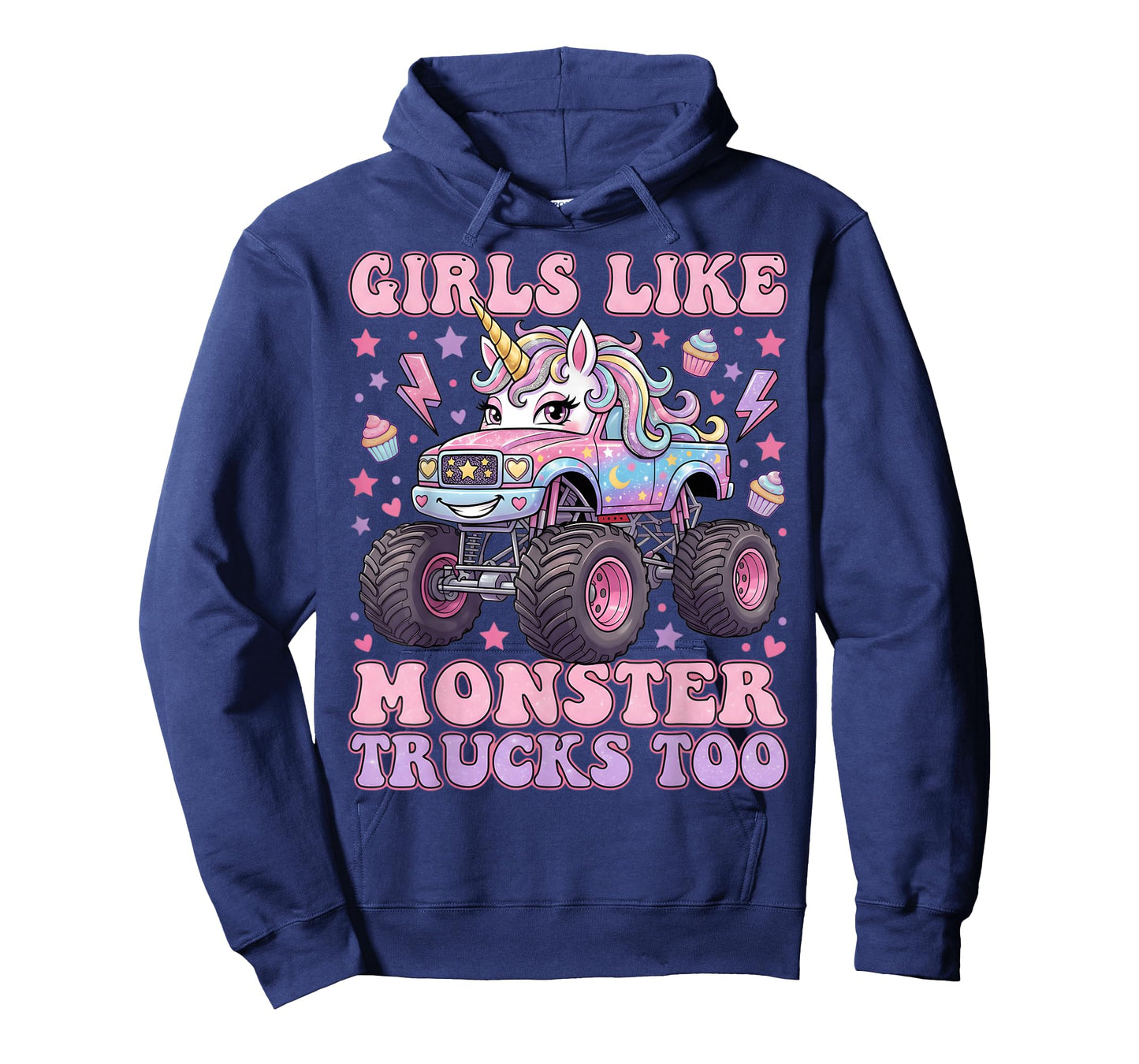 Girls Like Monster Trucks Too Cute Unicorn for Women Girls T-Shirt
