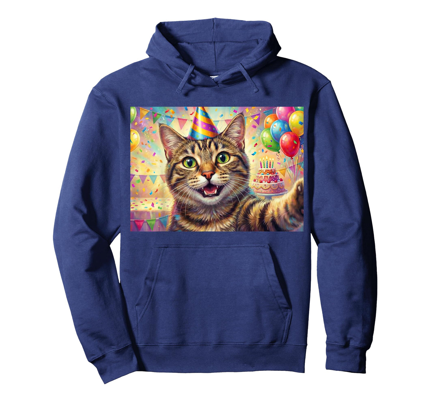 Cat Birthday Party Selfie Men Women Kids T-Shirt