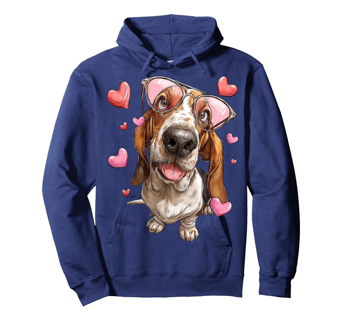 Basset Hound Dog Valentine's Day Heart Sunglasses T-Shirt