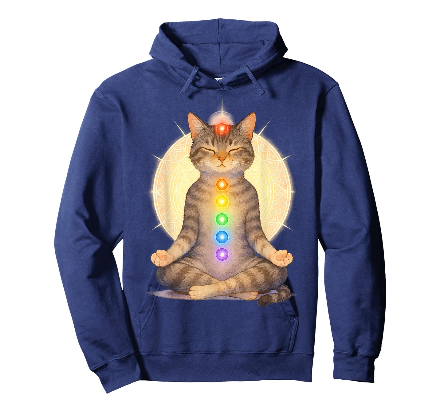 Meditating Chakra Cat Yoga Spiritual Cat Lovers Mandala T-Shirt