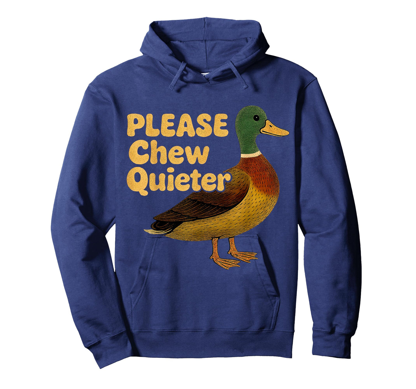 Please Chew Quieter Sarcastic Animal Quote Quirky Duck Lover T-Shirt