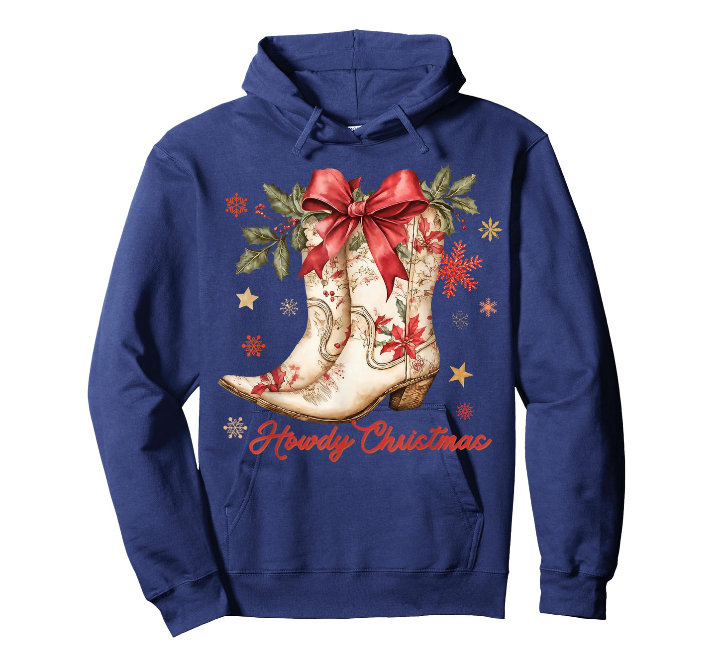 Merry and Bright Cowgirl Boot Christmas Western Cowboy T-Shirt