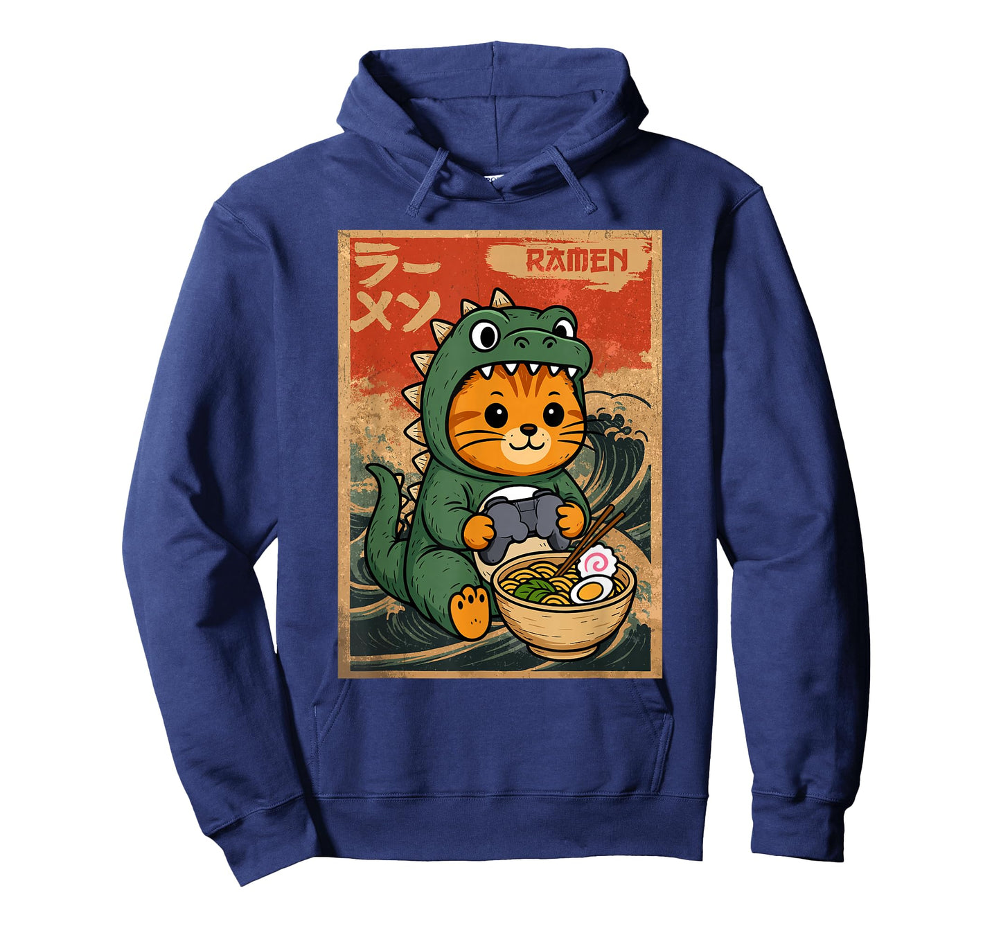 Cute Kawaii Gamer Cat Funny Ramen Japanese Kaiju Cat Gaming T-Shirt