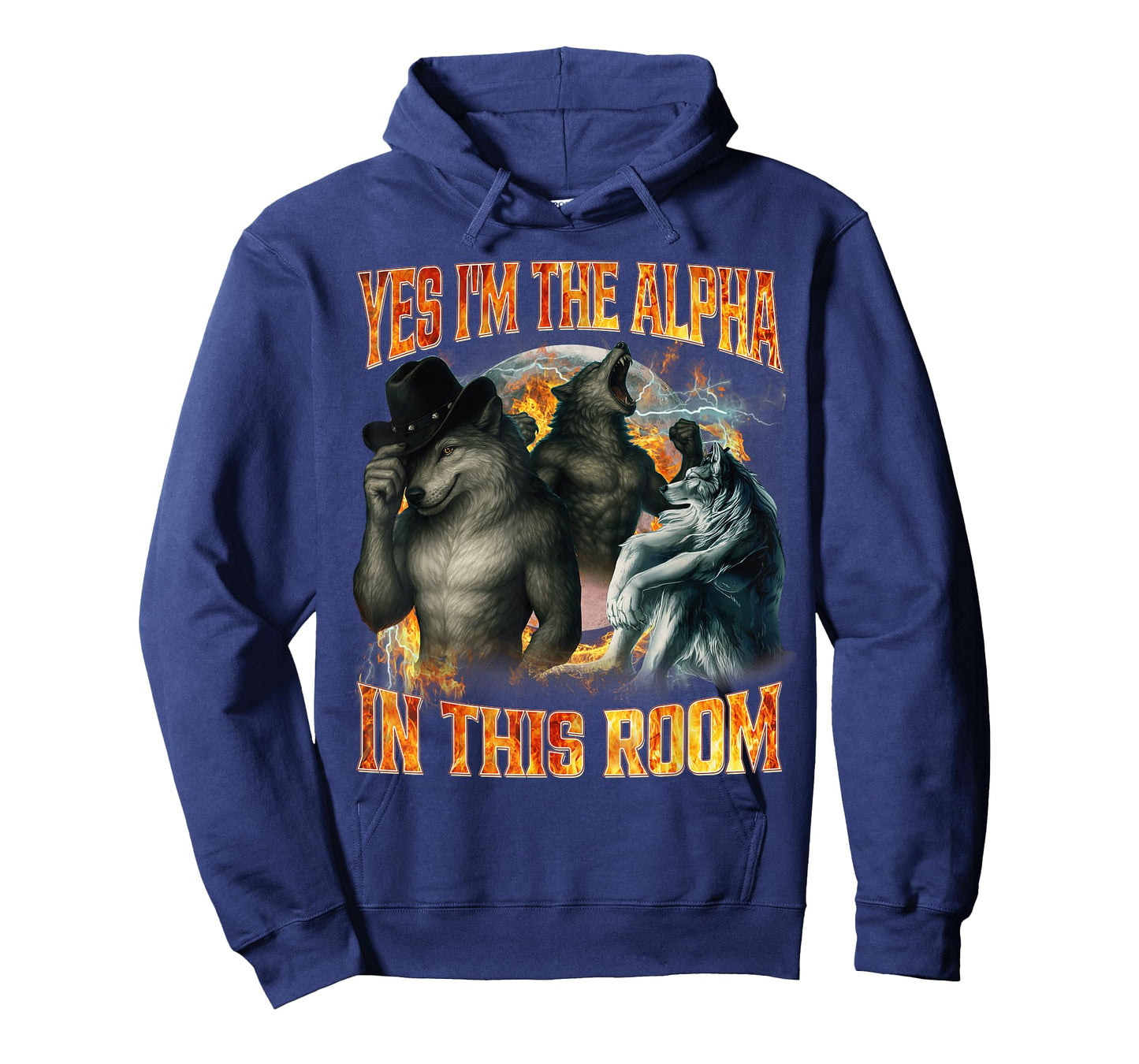 Yes I'm The Alpha in This Room Funny Alpha Wolf Meme Cringe T-Shirt