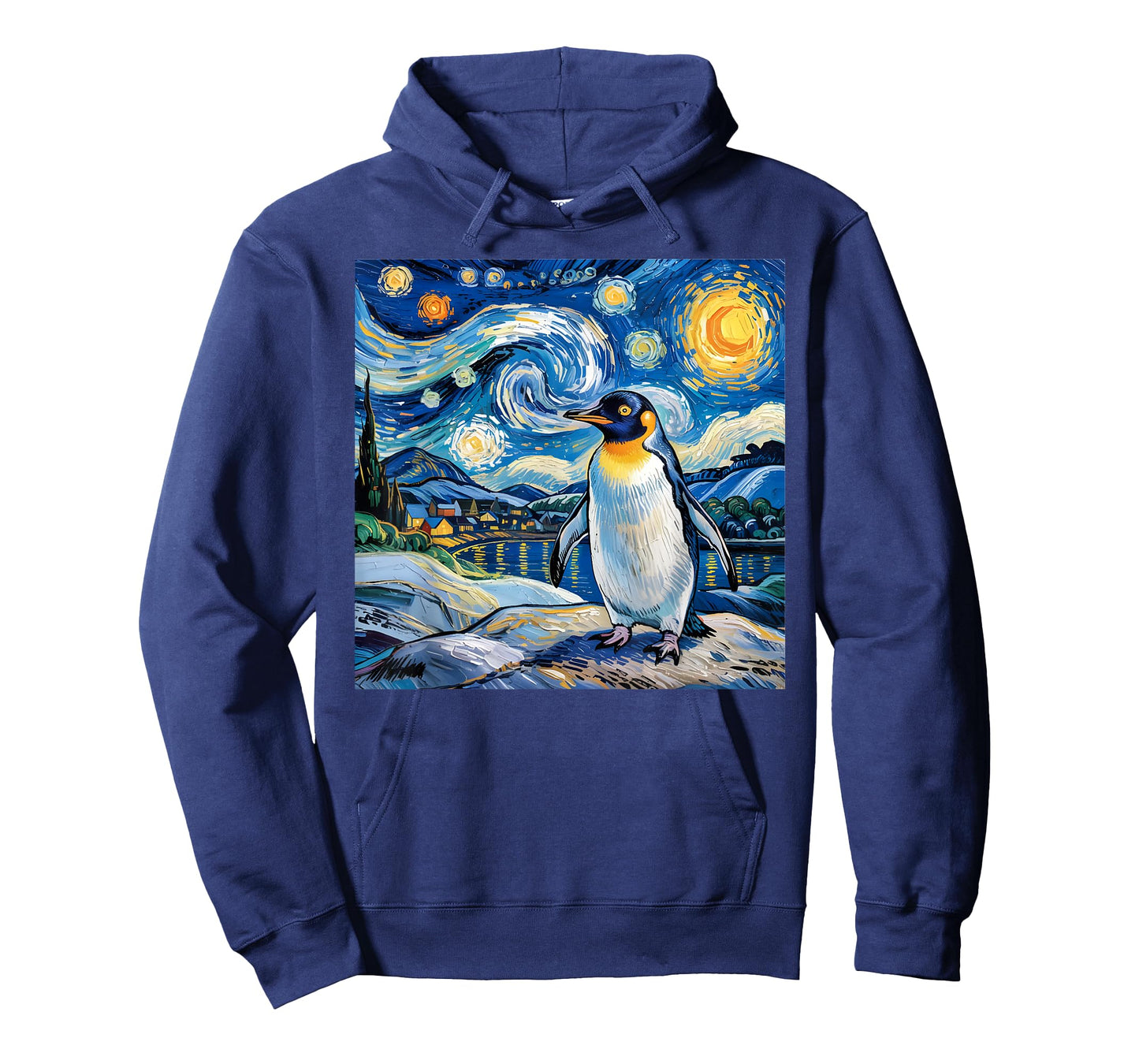 Penguin Starry Night Funny Penguin Art Van Gogh Style T-Shirt