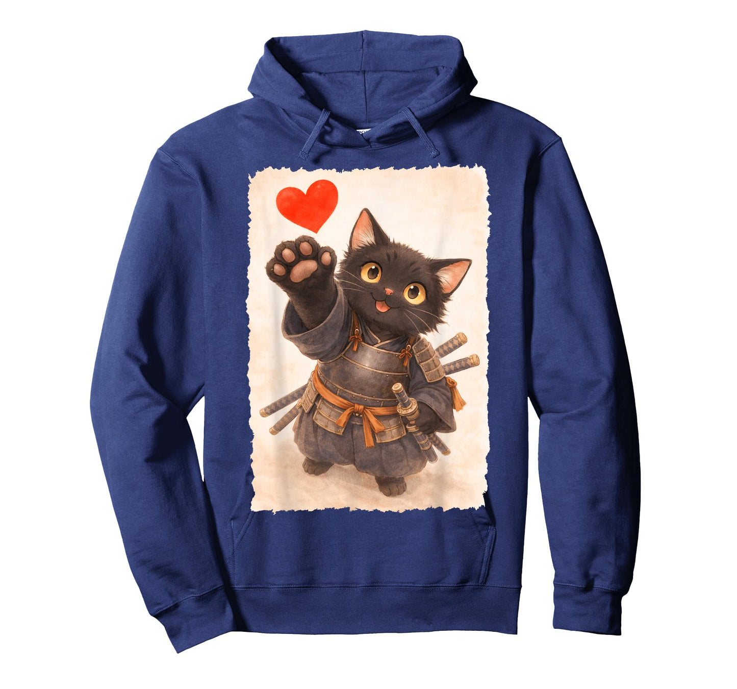 Kawaii Black Cat with Heart Anime Style Cute Japanese Art T-Shirt