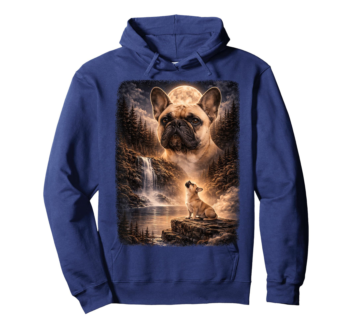 French Bulldog Howling at Moon Vintage Funny Mystic T-Shirt