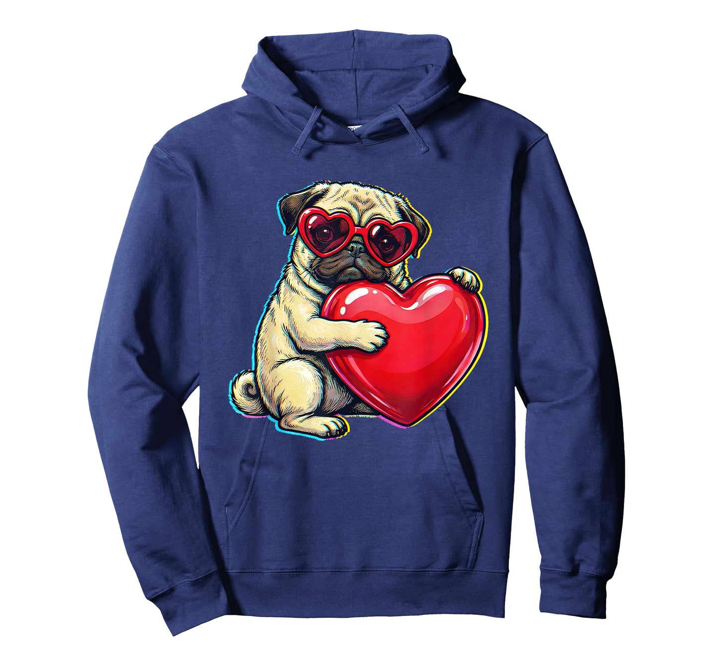 Vintage Pug Funny Youth Life Dad Mom Retro Dog Heart Meme T-Shirt