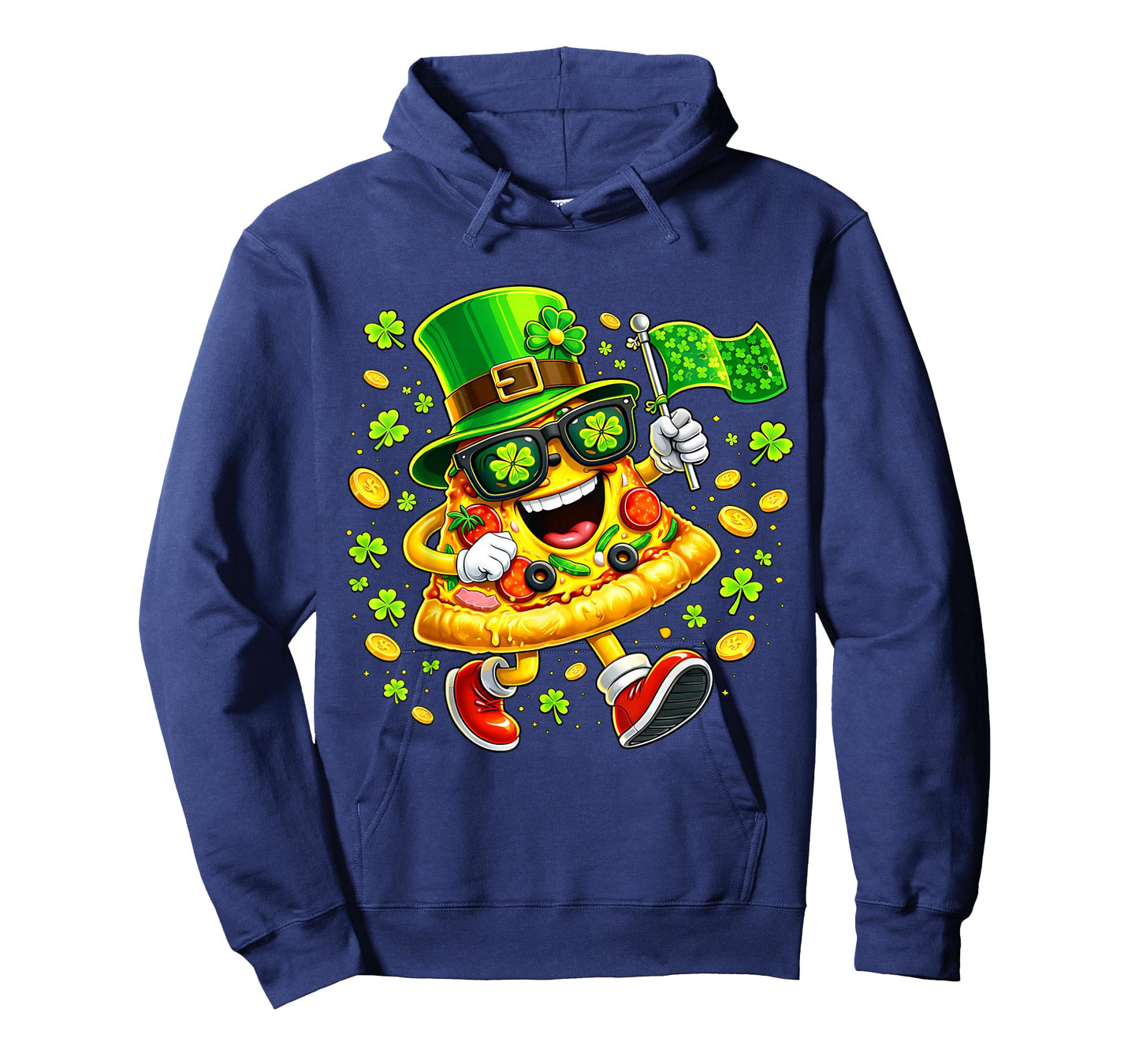 St Patrick’s Day Lucky Pizza Shamrock Leprechaun Hat Irish T-Shirt