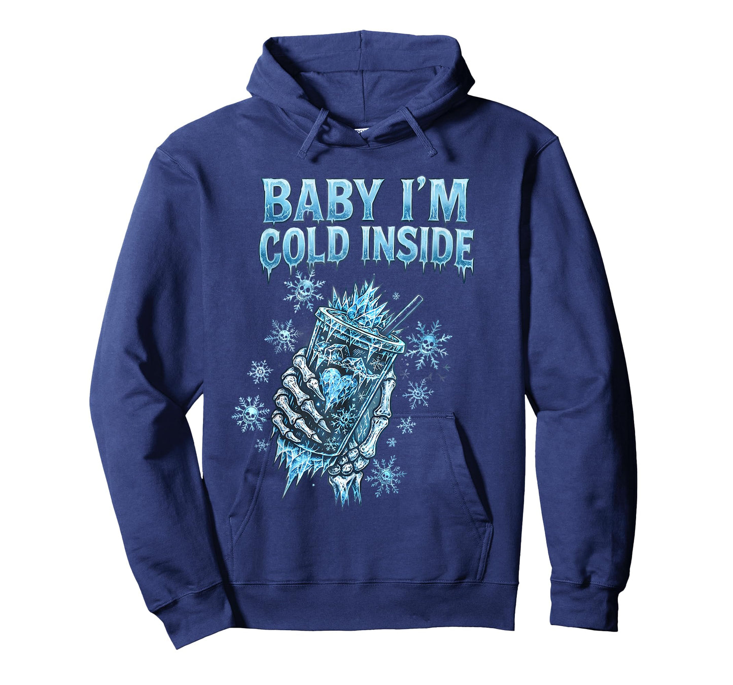 Baby I'm Cold Inside Iced Coffee Heart Skeleton Christmas T-Shirt