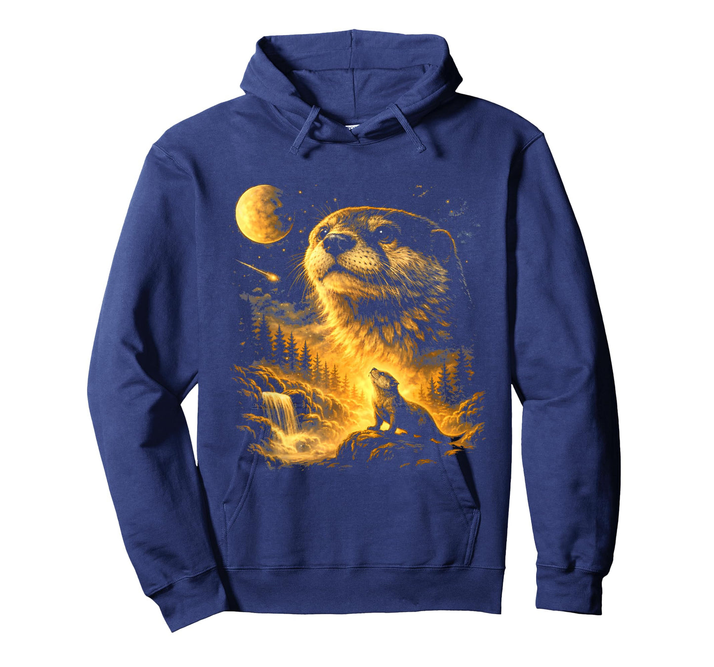 Retro Otter Howling to The Moon Meme 90s Animal Meme Graphic T-Shirt