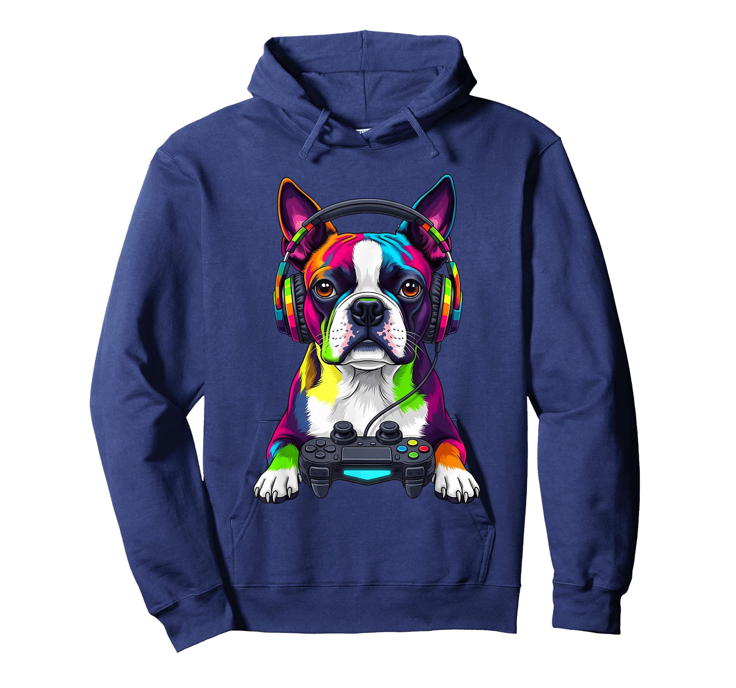 Colorful Boston Terrier Video Game Gamer Dog Zoo Design T-Shirt