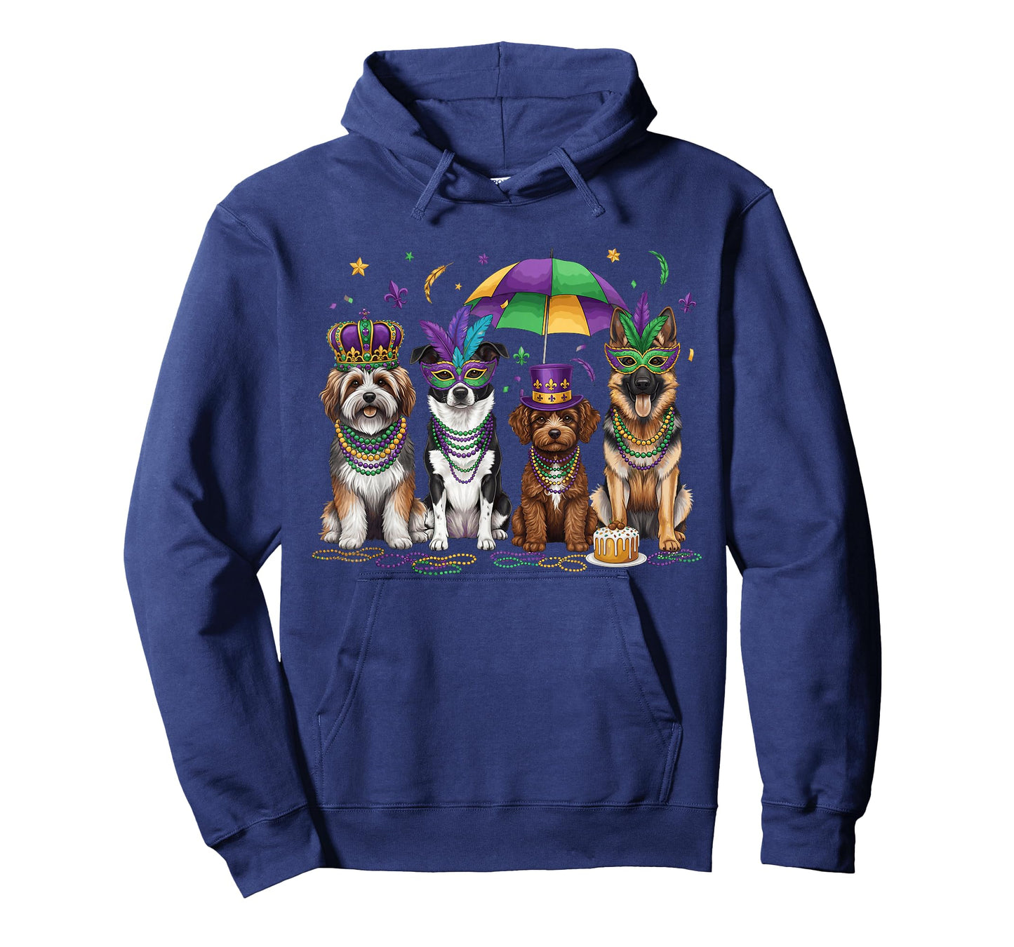 Festive Mardi Gras Dog Design T-Shirt