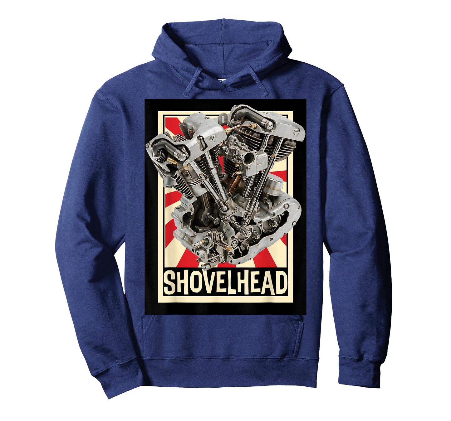 Vintage Shovelhead Motorcycle Engine Cutaway Diagram Retro T-Shirt
