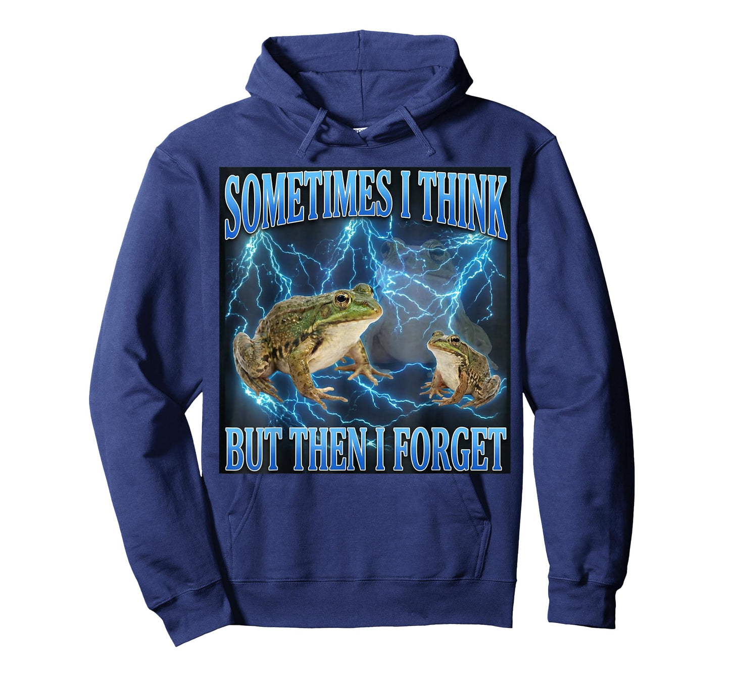 Funny Grumpy Frog Meme Sometimes I Think But Then I Forget T-Shirt