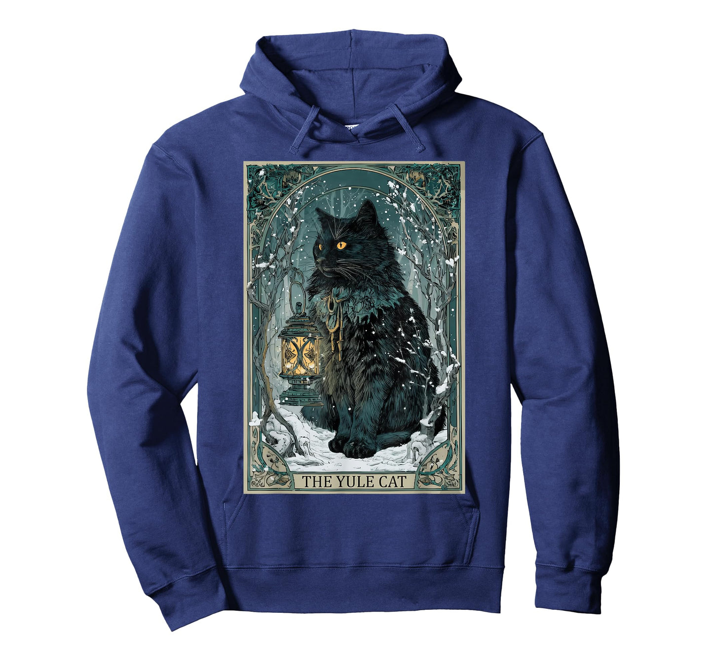 Vintage Creepmas The Yule Cat Tarot Card Dark Christmas T-Shirt