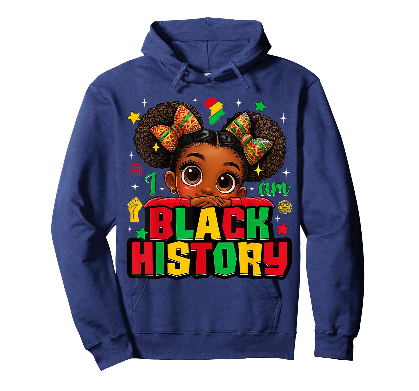 I Am Black History Afro Girl Little Melanin Princess Kids T-Shirt