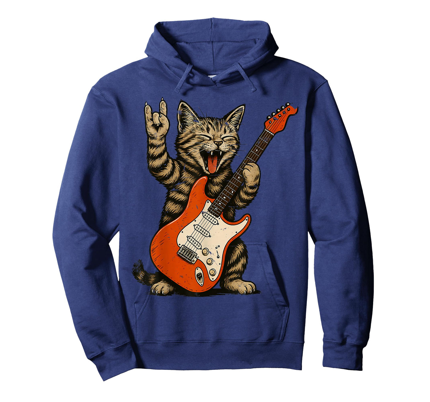 Rock Cat Bass Guitar Cat Vintage Rock N Roll Guitarist Cat T-Shirt