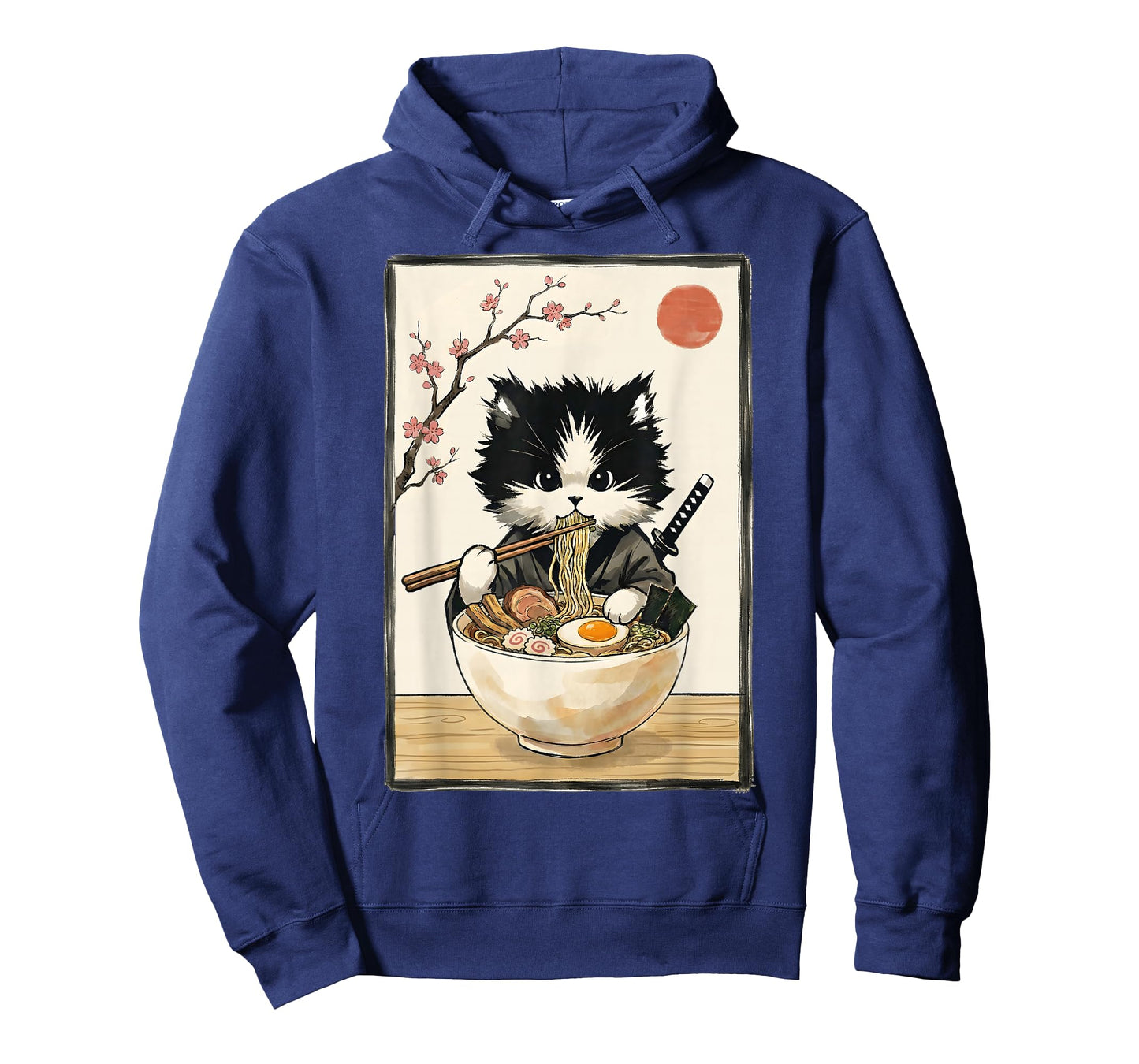 Samurai Cat Japanese Art Ramen Novelty Kawaii Funny Cat T-Shirt