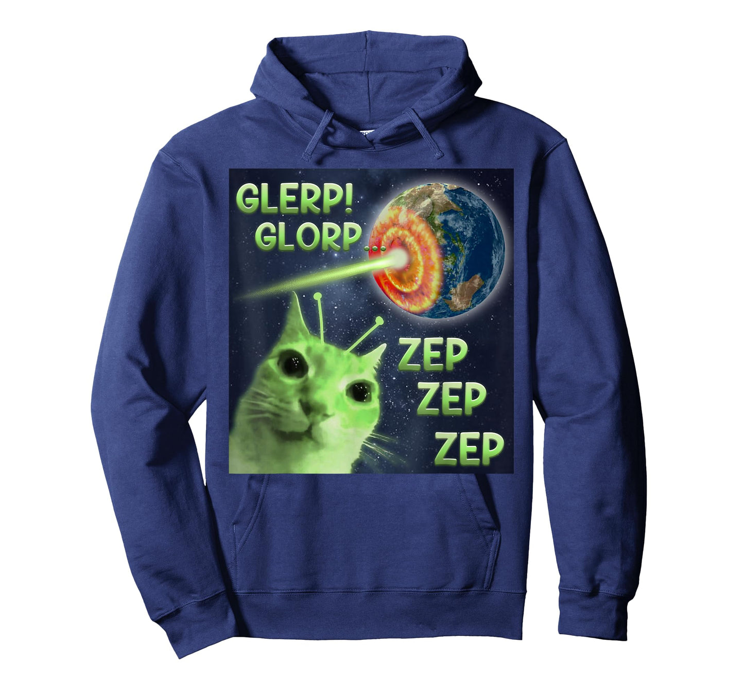 Glerp Glorp Zep Zep Zep Funny Alien Cat Meme T-Shirt