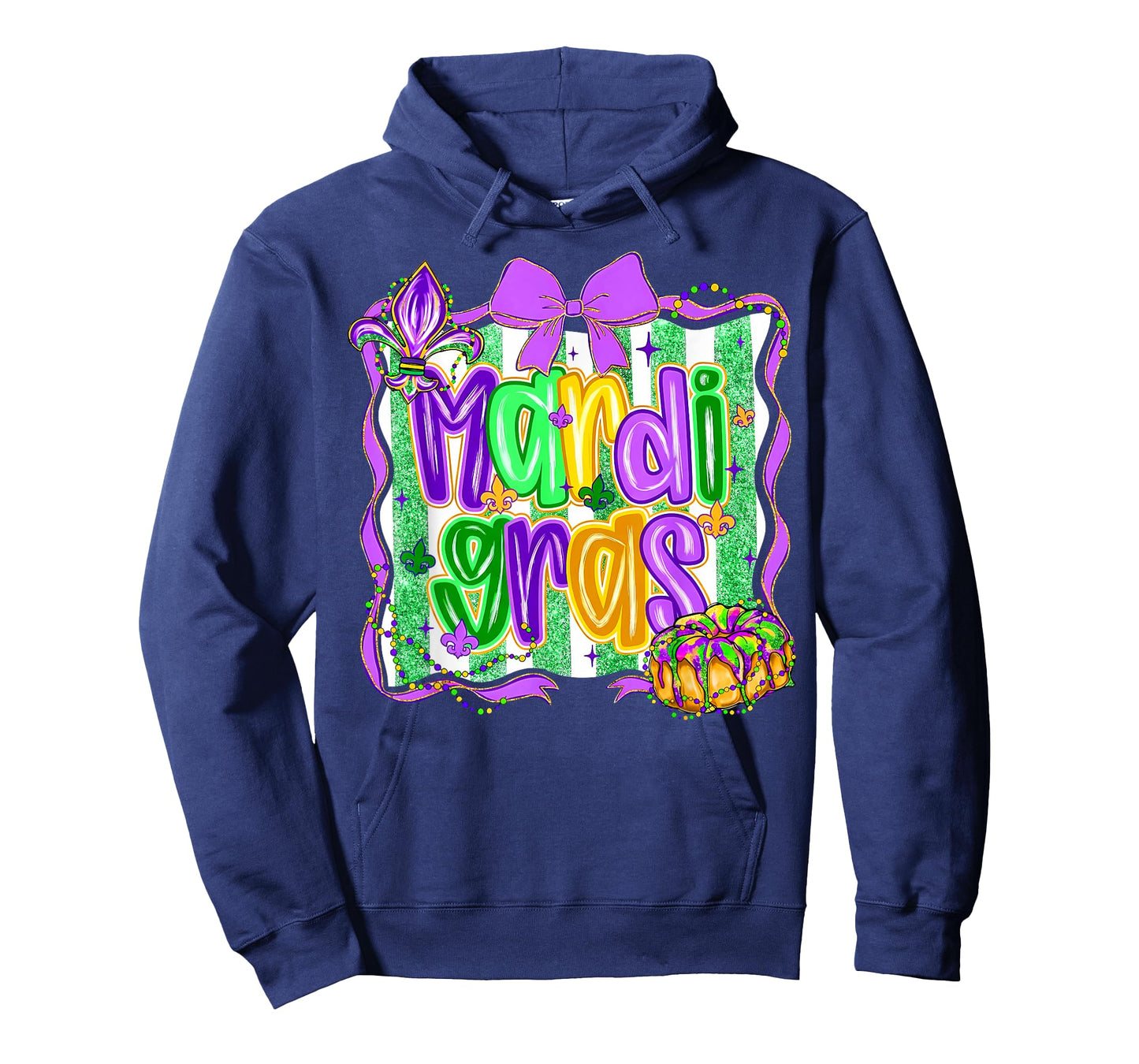 Preppy Mardi Gras Coquette Bow King Cake Women Girls T-Shirt