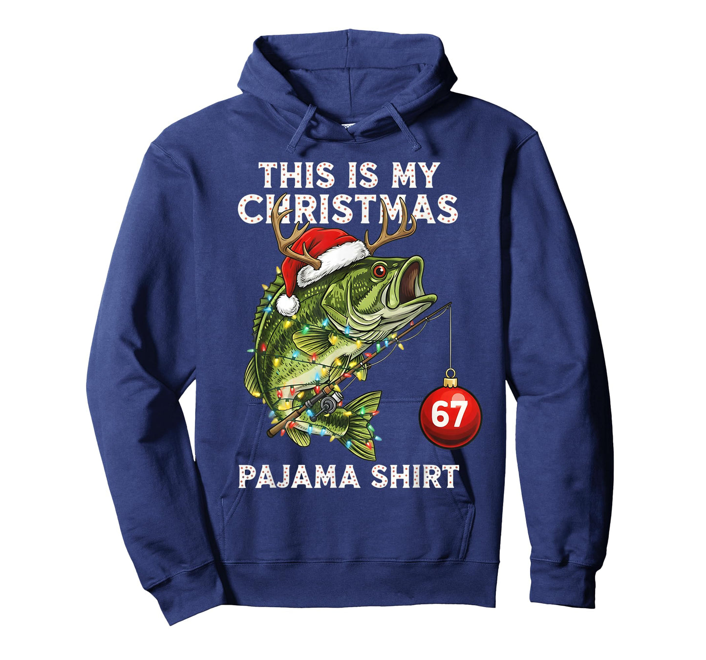 This is My Christmas Pajama Bass Fish Santa Hat Toddler Boys T-Shirt