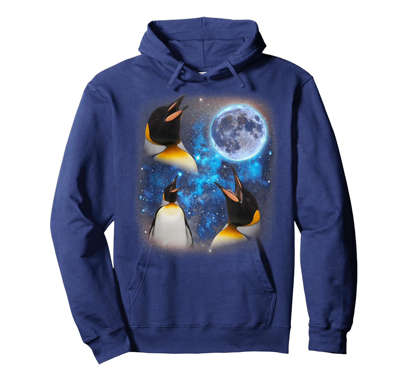 Three Penguins Howling at The Moon Weird Meme Penguin T-Shirt