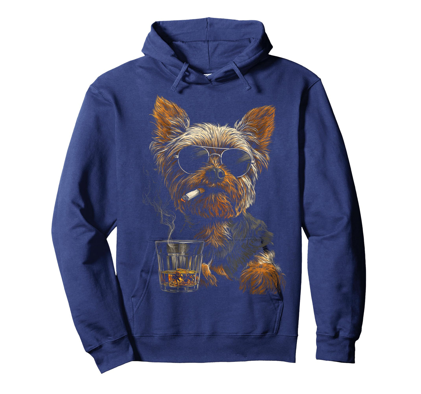 Yorkshire Terrier Smoking Cigarette Whisky Lover Funny Dog T-Shirt