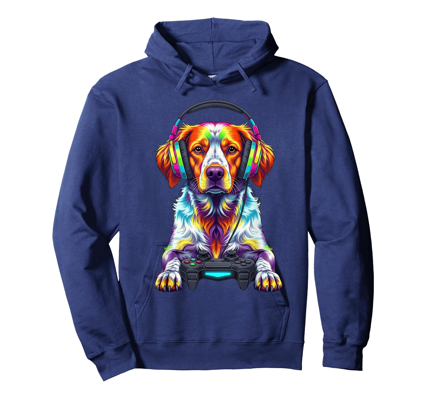 Colorful Brittany Spaniel Video Game Gamer Dog Zoo Design T-Shirt