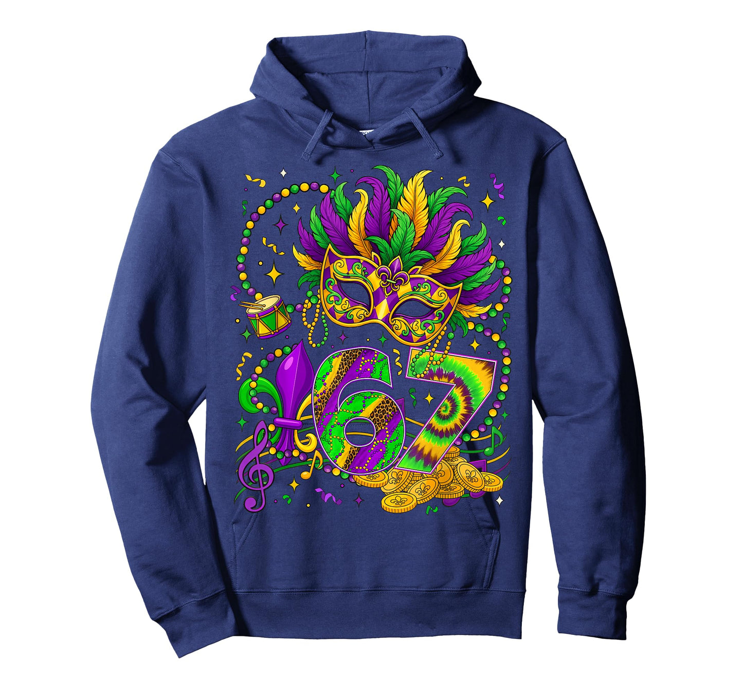 67 Mardi Gras 2026 Mask Fleur De Lis Fat Tuesday Men Women T-Shirt